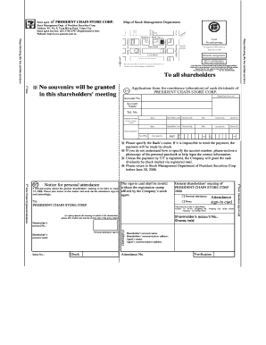President Chain Store Corp Shareholders Meeting Notice