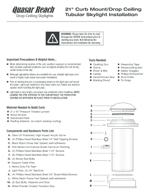 Tubular Skylight Installation Guide