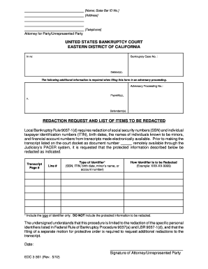 Redaction Request Form