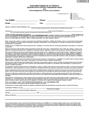 Customs Power of Attorney