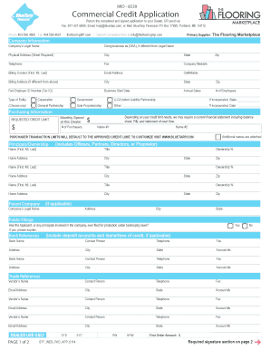 Commercial Credit Application