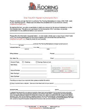 One-Time ACH Payment Authorization Form