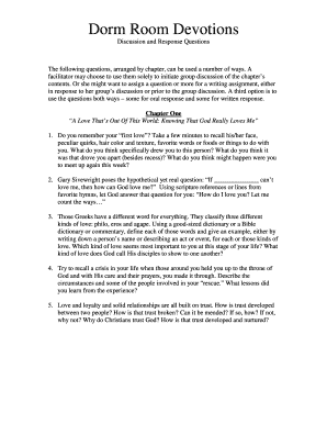 Dorm Room Devotions Discussion Questions