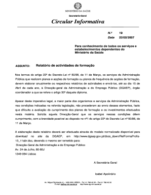 Relatório de actividades de formação