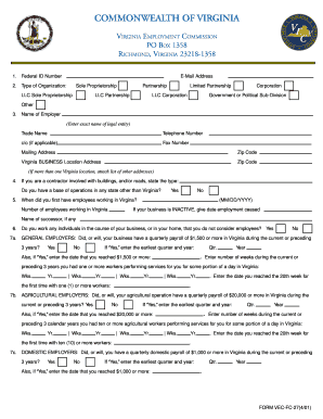 Virginia Employer Registration Form