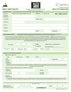 Direct Debit Request Form