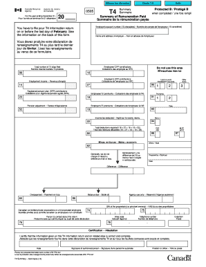 Canada T4 Summary Form