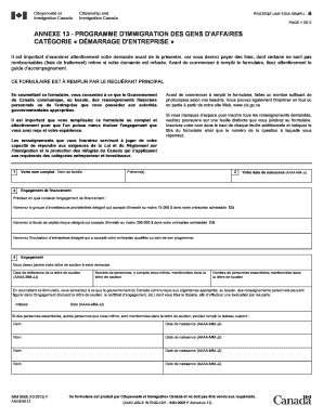 Demande de visa d'immigration pour entrepreneurs au Canada