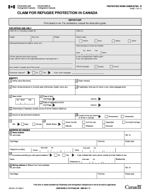 Claim for Refugee Protection in Canada