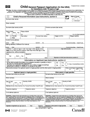 Canadian Child Passport Application