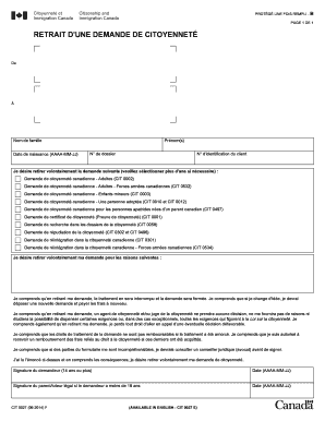 Formulaire de retrait d'une demande de citoyenneté