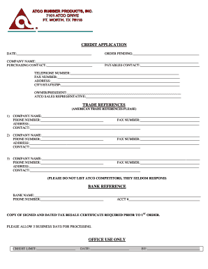 Credit Application Form