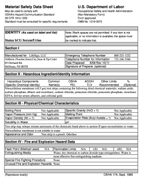 Material Safety Data Sheet