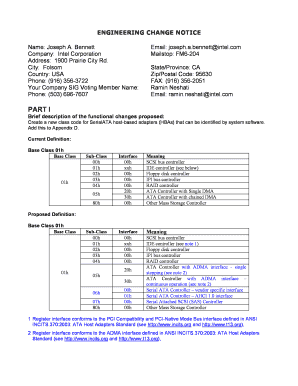 Engineering Change Notice