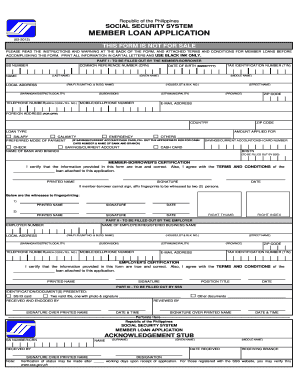 Philippines Social Security System Member Loan Application