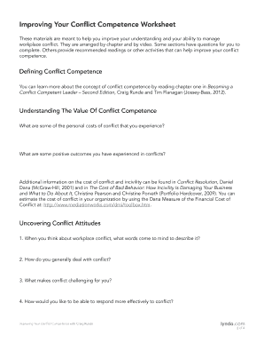 Conflict Competence Worksheet
