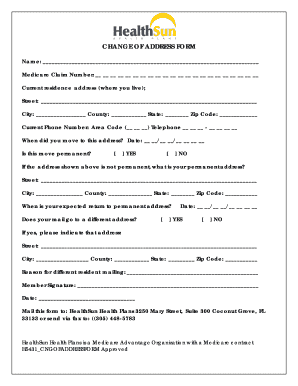 Medicare Change of Address Form
