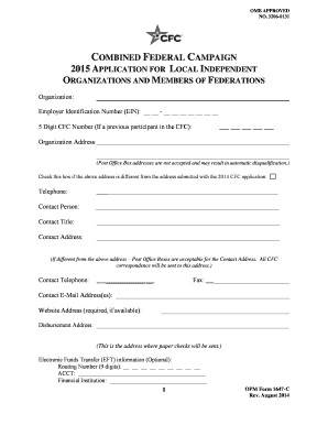 Combined Federal Campaign Application