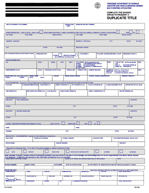 Tennessee Multi-Purpose Vehicle Title Application