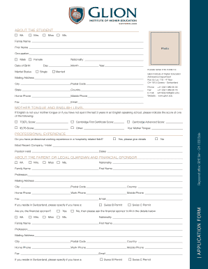 Glion Institute Application Form