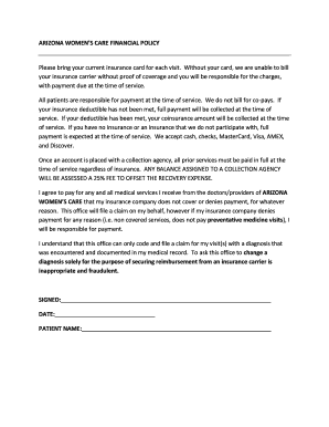 Arizona Women's Care Financial Policy
