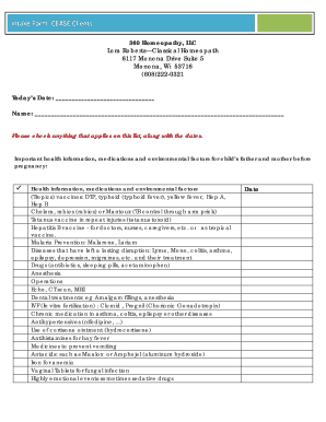 Intake Form CEASE Clients - 360homeopathycom
