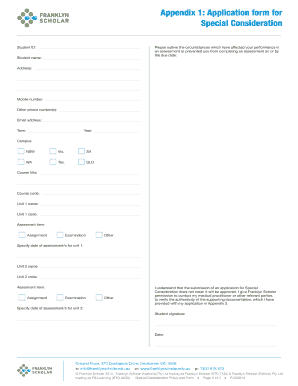 Special Consideration Application Form