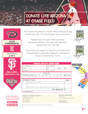Arizona Diamondbacks Merchandise Order Form