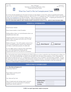 Michigan Unemployment Claim Form