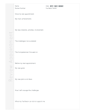 Review Appointment Form