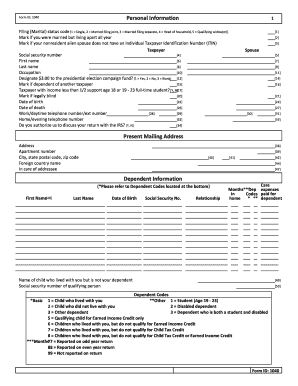 US Federal Tax Form 1040