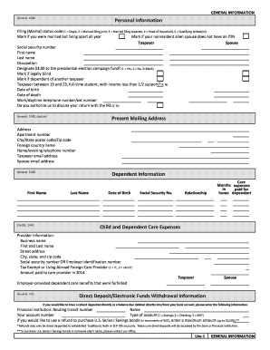 US Federal Tax Form 1040