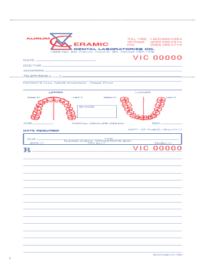 Dental Lab Work Order Form