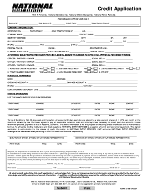 Credit Application Form
