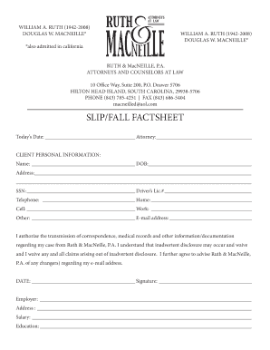 Slip and Fall Incident Report Form