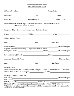 Patient Information Form
