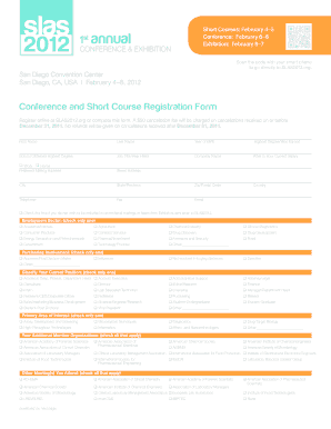 SLAS2012 Conference Registration Form