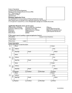 Sacramento Planning Application Form