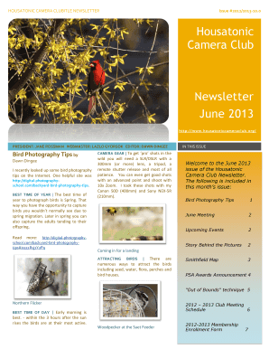 Housatonic Camera Club Newsletter June 2013