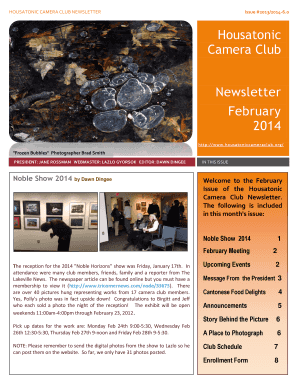 Housatonic Camera Club Newsletter February 2014