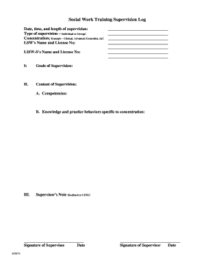 Ohio Social Work Supervision Log