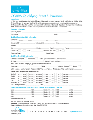 COBRA Qualifying Event Submission Form