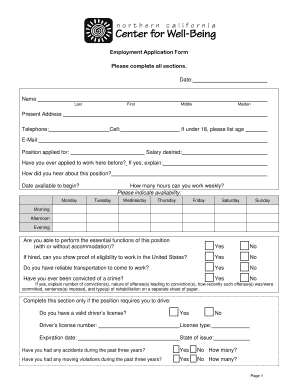 Employment Application Form