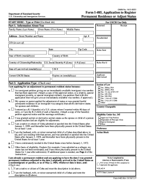 Form I-485 Application to Register Permanent Residence