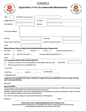 Associate Membership Application Form