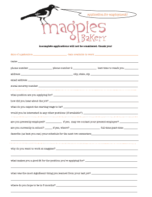 Employment Application Form
