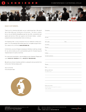 Conference catering 2014 - lehriederde