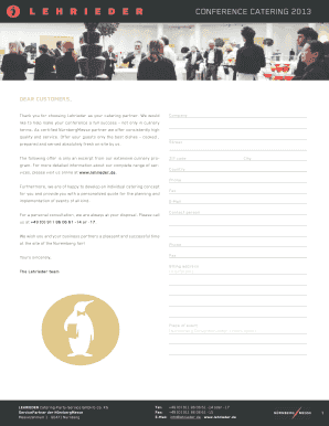 Lehrieder Conference Catering 2013 - lehrieder
