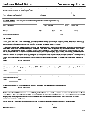 Volunteer Application and Expectations - Hockinson School District