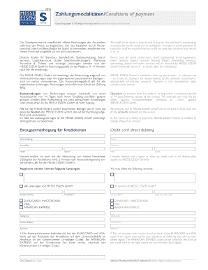 MESSE ESSEN Payment Authorization Form